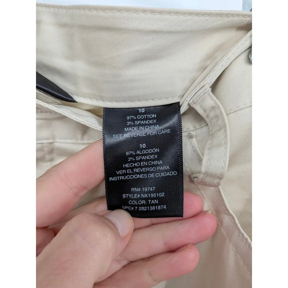 Norma Kamali Pencil Skirt Women 10‎ Tan Cotton Blend Casual Career Khaki Utility